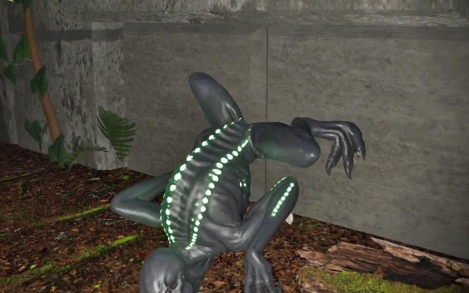 The creature crawling toward the player along a wall
